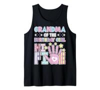 Grandma Hi 5 The Birthday Girl Cute Pastel 5 Años Niños Camiseta sin Mangas