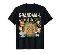 Grandma-L of The Wild One Safari Primer Cumpleaños Camiseta