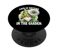 Grandma Life Is Better In The Garden Gnome For Retirement PopSockets PopGrip Adhesivo