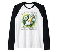 Grandma Life Is Better In The Garden With Dandelion Wishes Camiseta Manga Raglan