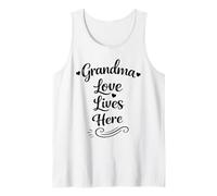 Grandma Love Lives Here - Orgullosa y Amorosa Familia Abuela Camiseta sin Mangas
