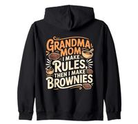 Grandma MOM I Make Rules Then I Make Brownies Sudadera con Capucha
