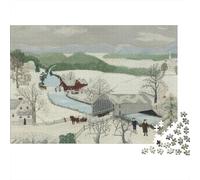 Grandma Moses Imposible Puzzle 1000 Piezas, Rompecabezas Arte De Madera, Jigsaw Puzzle Pinturaartepara Adultos, DIY Juguete Puzzles, para Regalo Educativo para Adolescentes