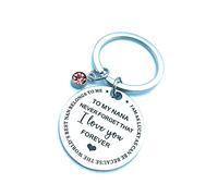 Grandma Nana Gifts from Grandchildren - Never Forget That I Love You Llavero para abuela y abuela, regalos de cumpleaños para Nana de nieto nieta, Plateado, S