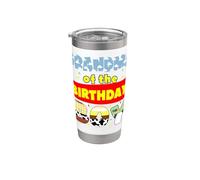Grandma of The Birthday Boy Bday Celebration Vaso térmico de acero inoxidable de doble pared