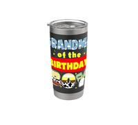 Grandma of The Birthday Boy Bday Celebration Vaso térmico de acero inoxidable de doble pared