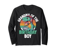 Grandma of The Birthday Boy Gaming T-Rex Cumpleaños a Juego Manga Larga