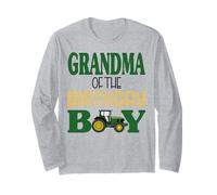 Grandma of The Birthday for Boy Farm Tractor Fiesta Familiar Manga Larga