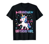 Grandma of The Birthday Girl Unicorn Family Matching Party Camiseta