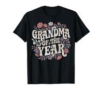 Grandma of The Year Retro Floral Cute Grandmother Vintage Camiseta