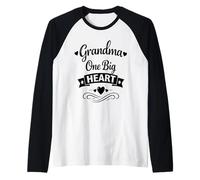 Grandma One Big Heart - Orgullosa Familia Amorosa niños Abuela Camiseta Manga Raglan