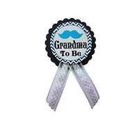 Grandma to Be Pin Bigote Baby Shower Little Man Blue & Black It's a Boy, Baby Sprinkle género revelar