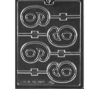 Grandmamas Goodies L058 9 Number Nine 9 Lollipop Birthday Chocolate Candy Soap Mold with Exclusive Molding Instructions