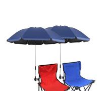 GRANDMEI Sombrilla para silla de playa con abrazadera universal, paraguas de clip de 46 pulgadas UPF 50, sombrilla con clip para sillas de patio, sillas de ruedas, carritos de golf (azul oscuro,
