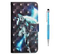 Grandoin Funda para Samsung Galaxy M33 5G, Premium Piel Carcasa Samsung M33 5G, Fundas con Tapa para Samsung M33 5G Funda Libro Suave Case Tapa Cuero Magnetico [Ranuras para Tarjetas] (Lobo)