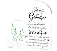 Grandpa Gifts Ideas Grandpa from Grandkids Stocking Stuffers, placa de acrílico con forma de corazón, el mejor regalo de abuelo para abuelos, regalos de cumpleaños