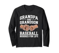 Grandpa Grandson Baseball Player Father's Day Matching Manga Larga