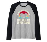 Grandpa Is My Game Pool Is My Game Camiseta Manga Raglan
