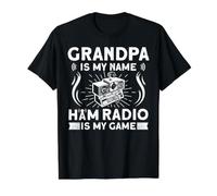 Grandpa Is My Name Ham Radio Is My Game Camiseta gráfica económica, Hombre, Negro, S