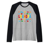 Grandpa - Ladrillo Constructor Bloque Construcción Ladrillos Camiseta Manga Raglan