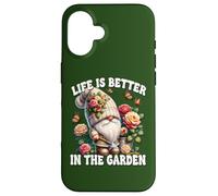 Grandpa Life Is Better In The Garden Gnome For Gardening Mom Carcasa para iPhone 16