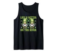 Grandpa Life Is Better On The River Fishing Dad GNOME Camiseta sin Mangas