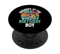 Grandpa of The Birthday Boy Gaming T-Rex Cumpleaños a Juego PopSockets PopGrip Adhesivo