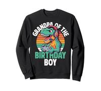 Grandpa of The Birthday Boy Gaming T-Rex Cumpleaños a Juego Sudadera
