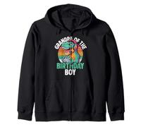 Grandpa of The Birthday Boy Gaming T-Rex Cumpleaños a Juego Sudadera con Capucha