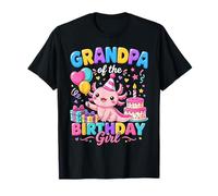 Grandpa of The Birthday Girl Cute Axolotl Family Party Camiseta