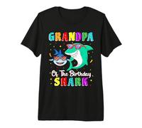Grandpa of The Shark Birthday Family Birthday Grandson Camiseta Premium