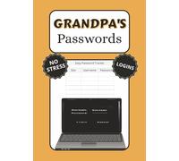 Grandpa’s Passwords: Personal Password Keeper | No Stress Logins | 7x10 inches, 100 pages| Great Gift Idea (RL Clinks Puzzle Books)