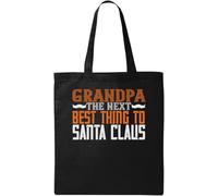 Grandpa The Next Best Thing to Santa Claus - Bolso de mano de algodón natural ecológico (negro, talla única), color negro, Negro , talla única