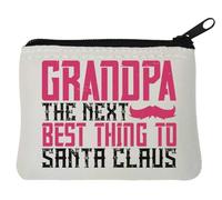Grandpa The next best thing to Santa Claus Christmas slogan - Monedero de neopreno (10 x 11 cm), color blanco, White, Talla única