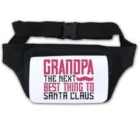 Grandpa The Next Best Thing to Santa Claus Christmas Slogan Riñonera blanca, White, Talla única