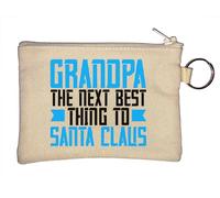 Grandpa The Next Best Thing to Santa Claus - Llavero con eslogan divertido, monedero, color beige, beige, Talla única