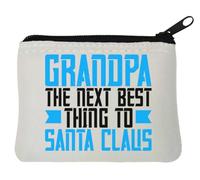 Grandpa The next best thing to Santa Claus - Monedero de neopreno con eslogan divertido, 10 x 11 cm, color blanco, White, Talla única