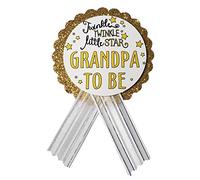 Grandpa to be Baby Shower Pin Twinkle Little Star Gender Reveal Gold Glitter It's a Boy Girl Galaxy Outerspace