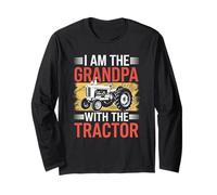 Grandpa with Tractor Farmer Fathers Day Grandfather Manga Larga