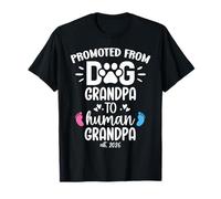 Grandparents Promoted from Dog Grandpa to Human Grandpa 2026 Camiseta