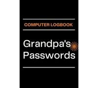 Grandpa's Passwords Computer Logbook: 6 x 9 Small Password Organizer For Seniors With Alphabetical Tabs, Black Cover, Large Print
