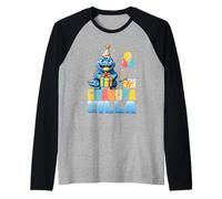Grandpazilla Funny Monster Kaiju Family Cumpleaños a juego Camiseta Manga Raglan