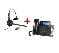 Grandstream Grandstream GXP1630 + auricular Freemate DH037U-GY Teléfono IP 3 cuentas, puerto Gigabit para PYMES. Pack que incluye teléfono + auriculares