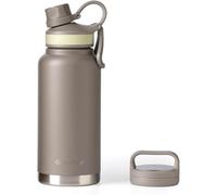 GrandTies Botella de agua deportiva de acero inoxidable con 2 tapas, 946 ml, reutilizables, de boca ancha, aislada al vacío, para viajes, botella de agua de metal para hombres y mujeres (Caffe Latte,