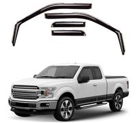 GrandWheel Co Smoke Tinted in-Channel Side Window Vent Visor Deflectors Rain Guards Compatible with Ford F150 2015-2020 SuperCab (fit for Ford F250-F550 17-22) - 4pcs. GW0119