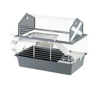 Ferplast Jaula para Conejos y Pequeños Animales Barn 80, 2 Pisos, Techo Abrible, Accesorios Incluidos, 78 x 48 x h 65 cm.