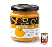 Grangusto Crema di Zucca Gialla, crema de calabaza amarilla, verduras de Italia, ideal para la preparación de risottos y pastas, vaso de 280 g + lata de 400 g de Polpa Gourmet Italiano