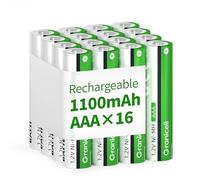 Granicell Pilas recargables AAA de 1100 mAh, alta capacidad, 1500 ciclos, 1,2 V, NiMH, baja autodescarga AAA, 16 unidades