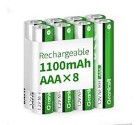 Granicell Pilas recargables AAA de 1100 mAh, alta capacidad, 1500 ciclos, 1,2 V, NiMH, baja autodescarga AAA, paquete de 8 unidades