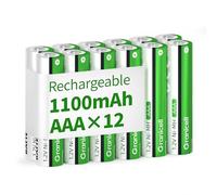Granicell Pilas recargables AAA de 1100 mAh, alta capacidad, 1500 ciclos, 1,2 V, NiMH, baja autodescarga AAA, paquete de 12 unidades